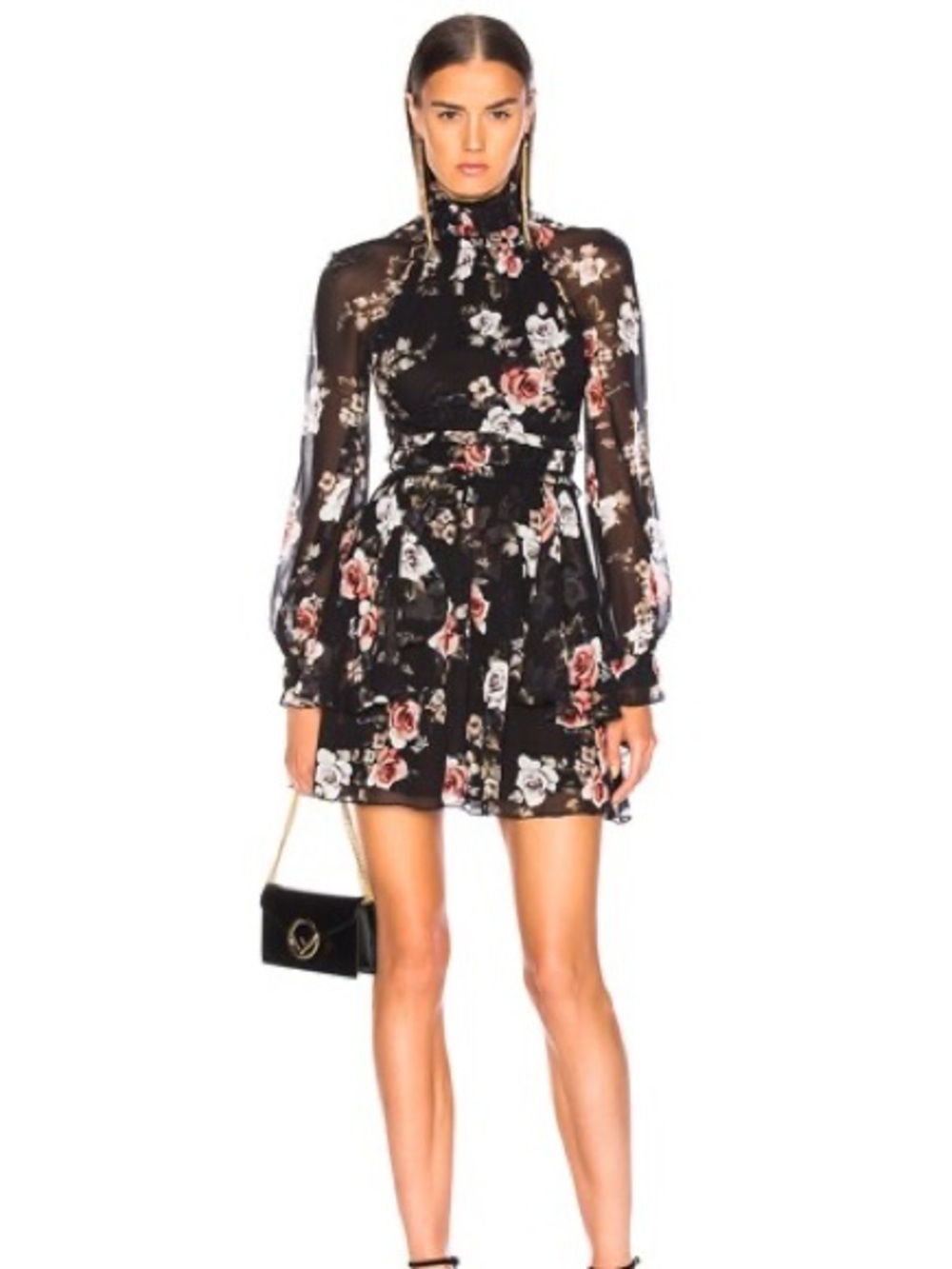 Nicholas Black Floral Mini Dress